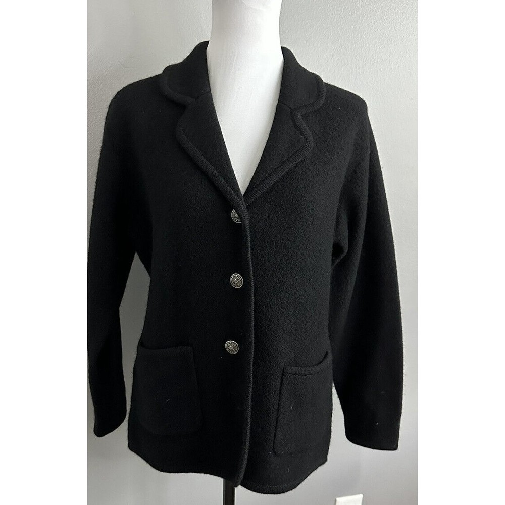 VTG Deane & White Womens Small Pure Wool Jacket Button Up Collared Coat Pockets